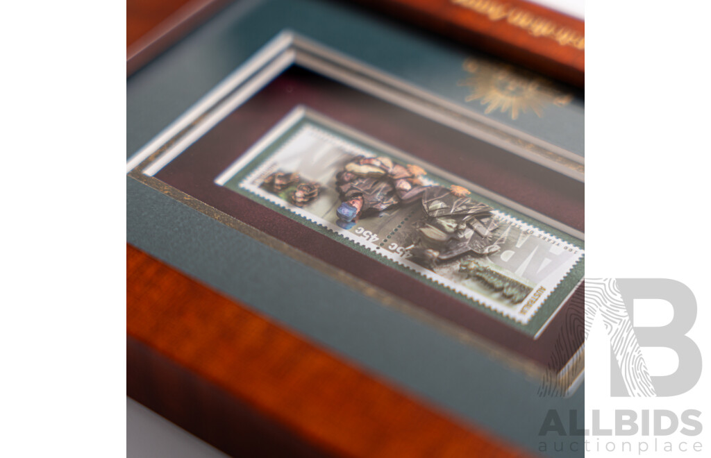 Australian Framed Mibex Australian Army Stamps