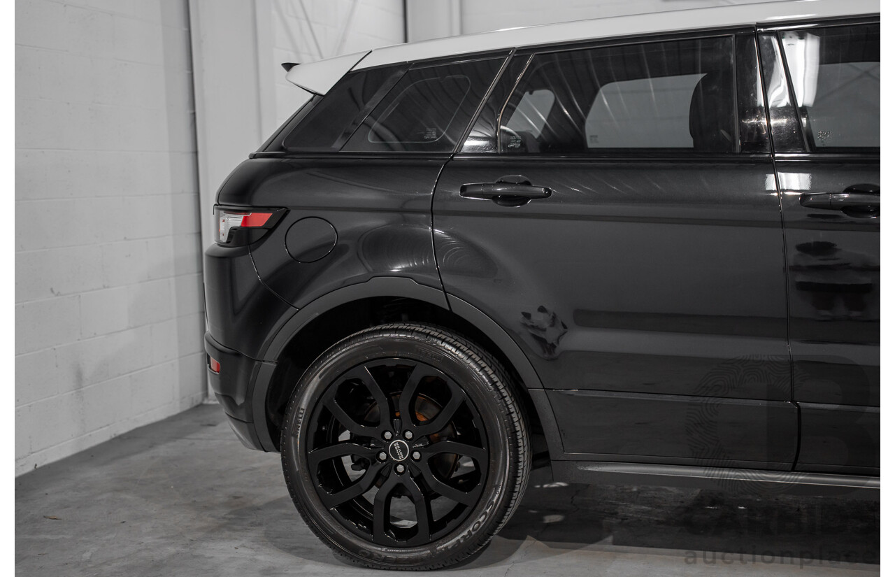 12/2011 Range Rover Evoque TD4 Dynamic LV 5d Wagon Sumatra Black Metallic/Fuji White Roof Turbo Diesel 2.2L