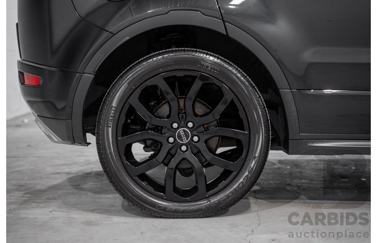 12/2011 Range Rover Evoque TD4 Dynamic LV 5d Wagon Sumatra Black Metallic/Fuji White Roof Turbo Diesel 2.2L
