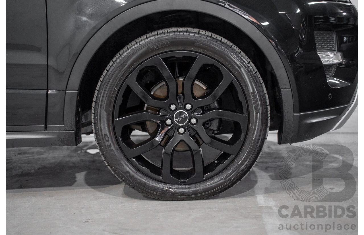 12/2011 Range Rover Evoque TD4 Dynamic LV 5d Wagon Sumatra Black Metallic/Fuji White Roof Turbo Diesel 2.2L