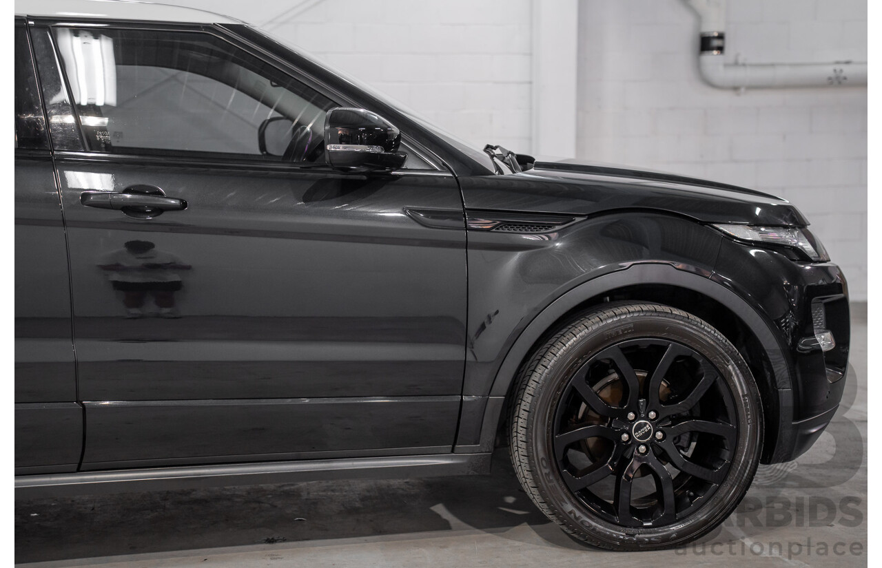 12/2011 Range Rover Evoque TD4 Dynamic LV 5d Wagon Sumatra Black Metallic/Fuji White Roof Turbo Diesel 2.2L