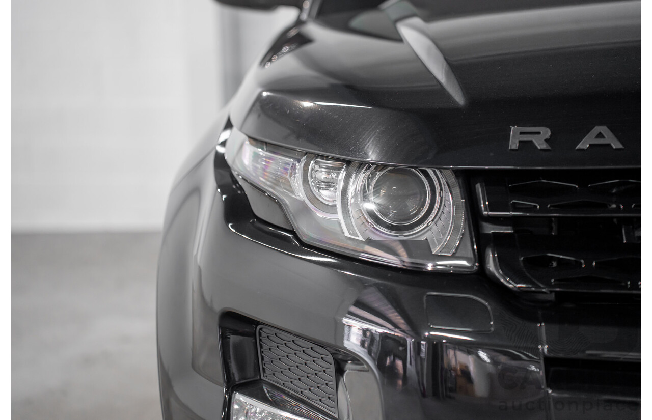 12/2011 Range Rover Evoque TD4 Dynamic LV 5d Wagon Sumatra Black Metallic/Fuji White Roof Turbo Diesel 2.2L