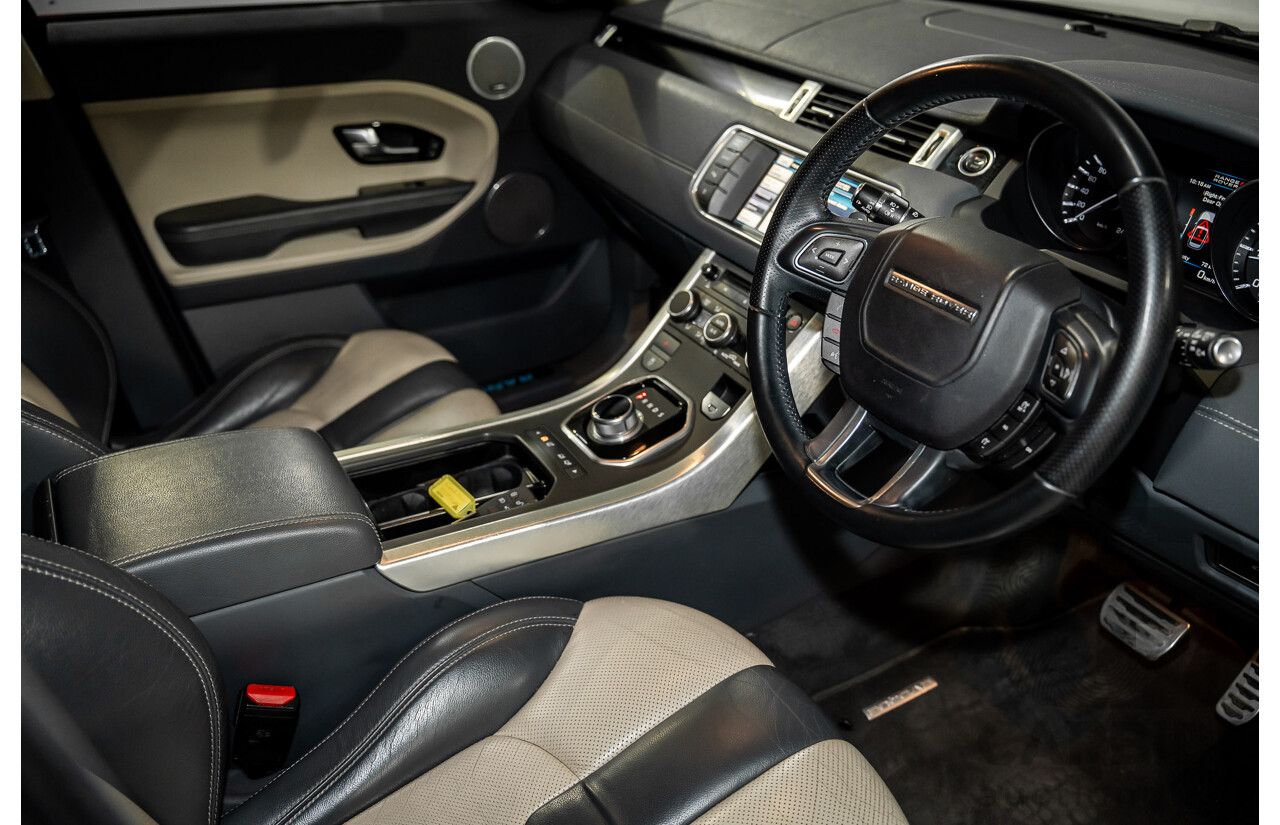 12/2011 Range Rover Evoque TD4 Dynamic LV 5d Wagon Sumatra Black Metallic/Fuji White Roof Turbo Diesel 2.2L