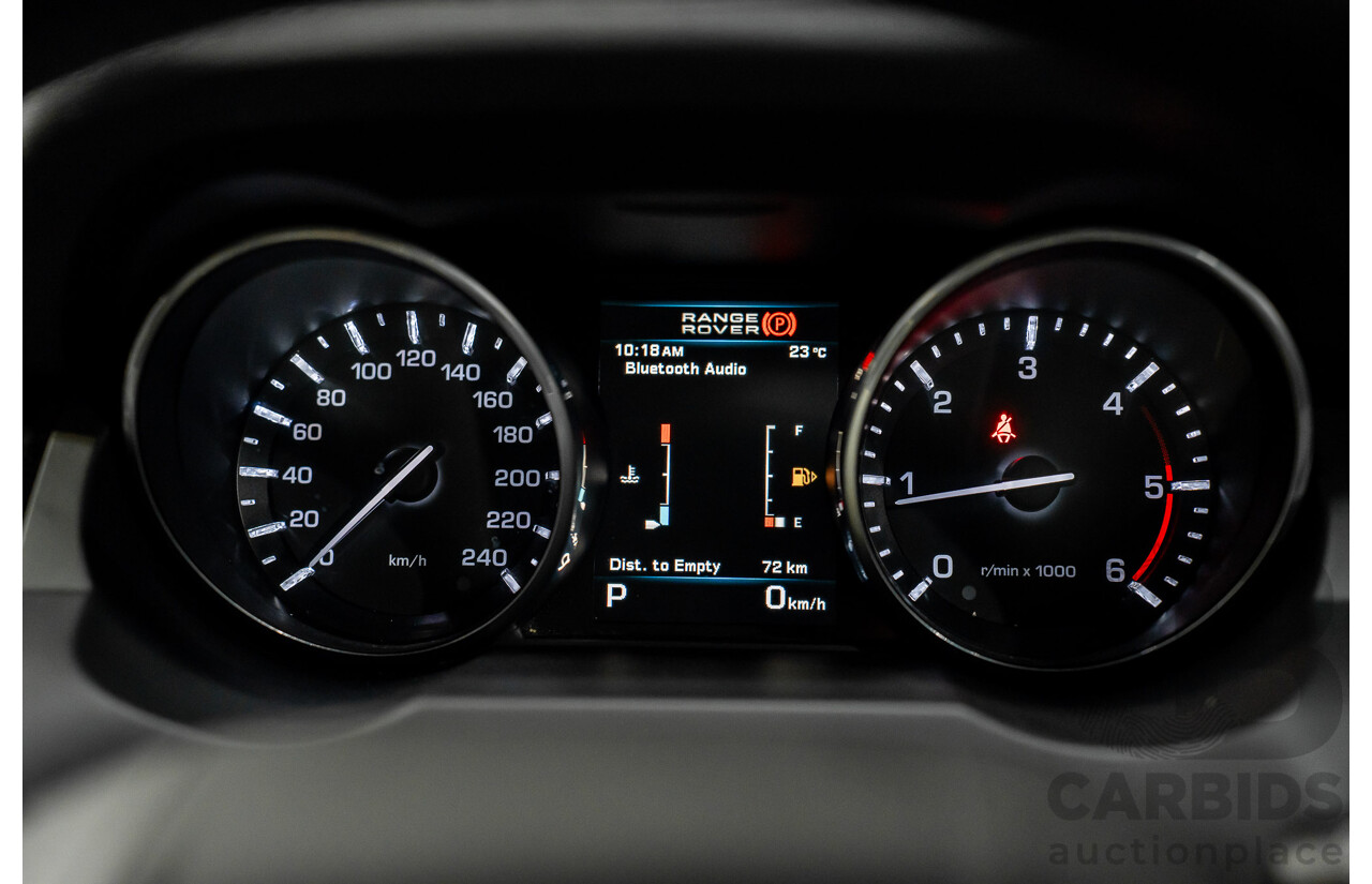 12/2011 Range Rover Evoque TD4 Dynamic LV 5d Wagon Sumatra Black Metallic/Fuji White Roof Turbo Diesel 2.2L