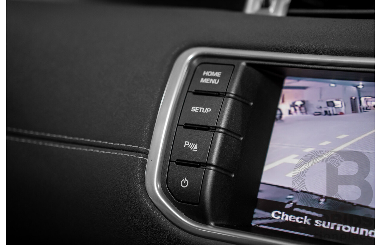 12/2011 Range Rover Evoque TD4 Dynamic LV 5d Wagon Sumatra Black Metallic/Fuji White Roof Turbo Diesel 2.2L