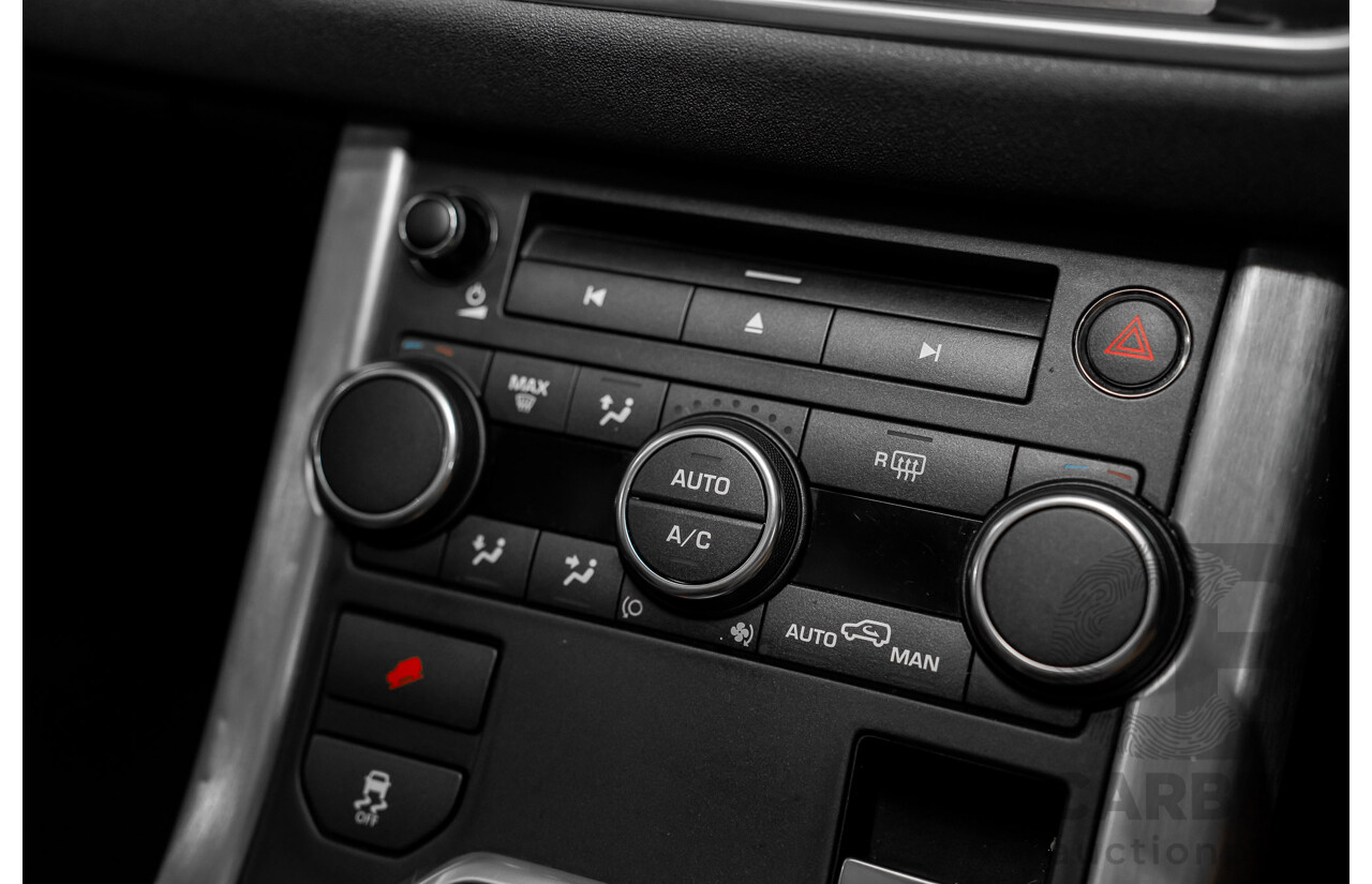 12/2011 Range Rover Evoque TD4 Dynamic LV 5d Wagon Sumatra Black Metallic/Fuji White Roof Turbo Diesel 2.2L