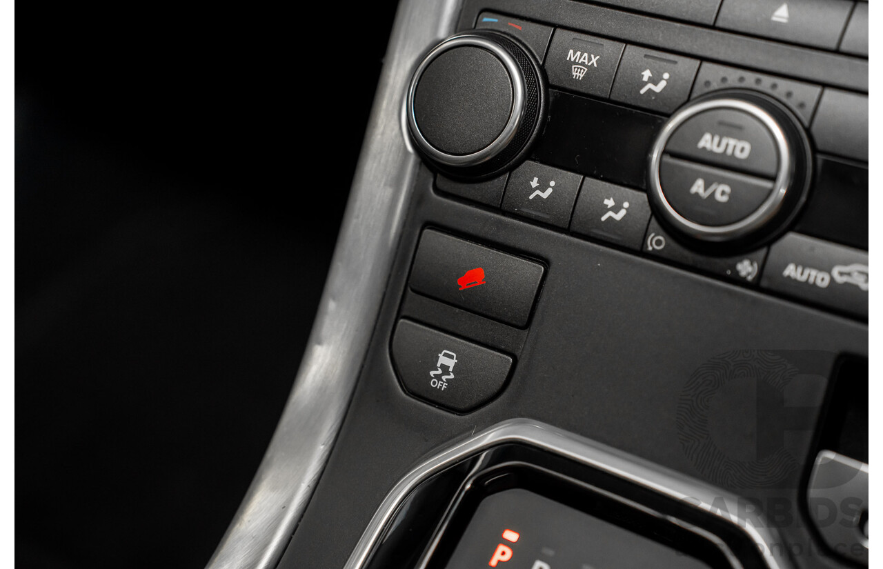 12/2011 Range Rover Evoque TD4 Dynamic LV 5d Wagon Sumatra Black Metallic/Fuji White Roof Turbo Diesel 2.2L