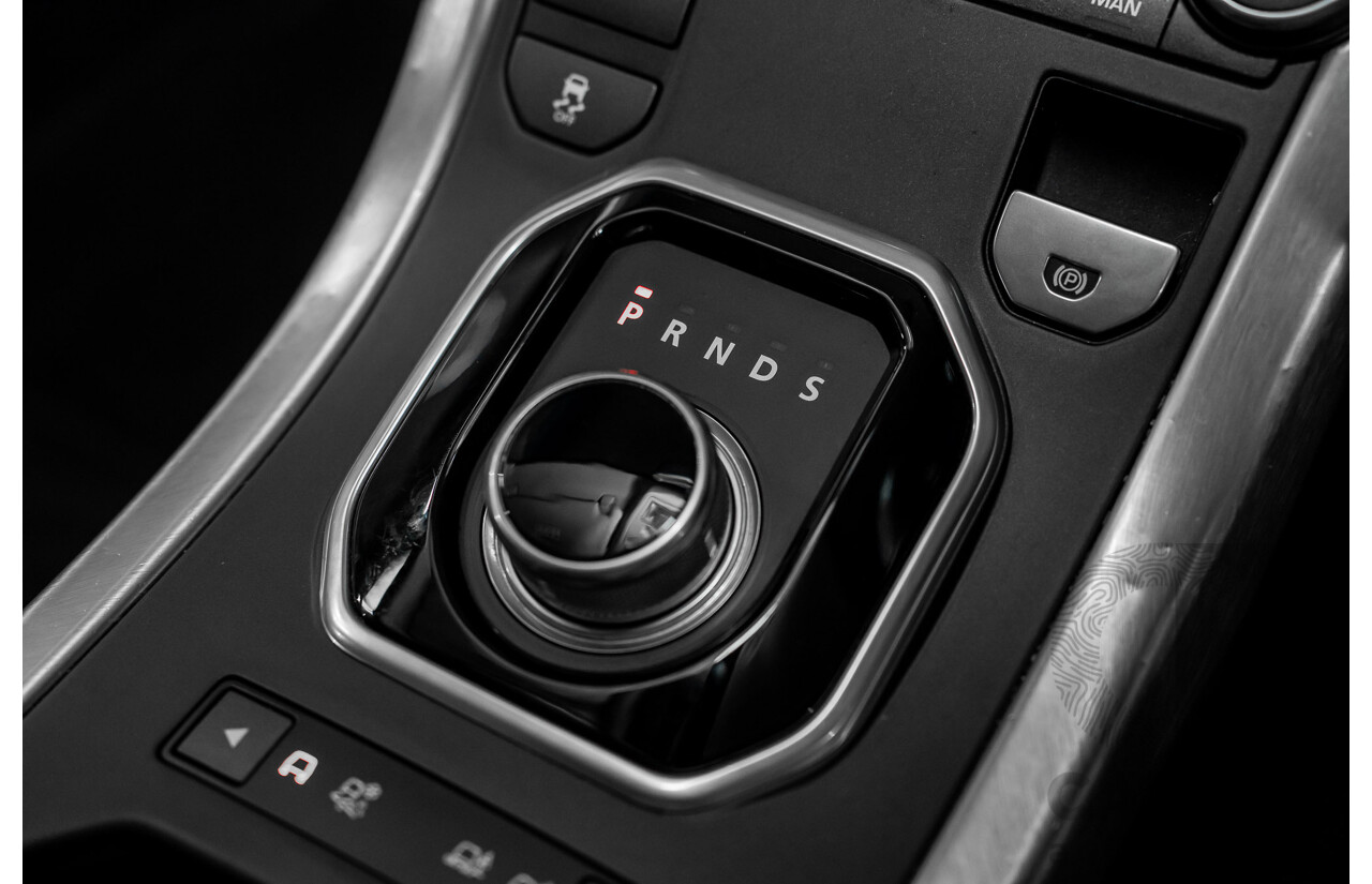 12/2011 Range Rover Evoque TD4 Dynamic LV 5d Wagon Sumatra Black Metallic/Fuji White Roof Turbo Diesel 2.2L