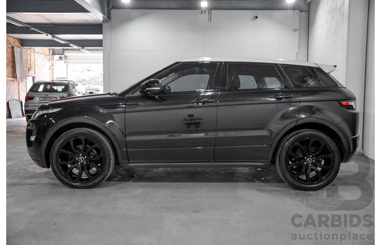 12/2011 Range Rover Evoque TD4 Dynamic LV 5d Wagon Sumatra Black Metallic/Fuji White Roof Turbo Diesel 2.2L