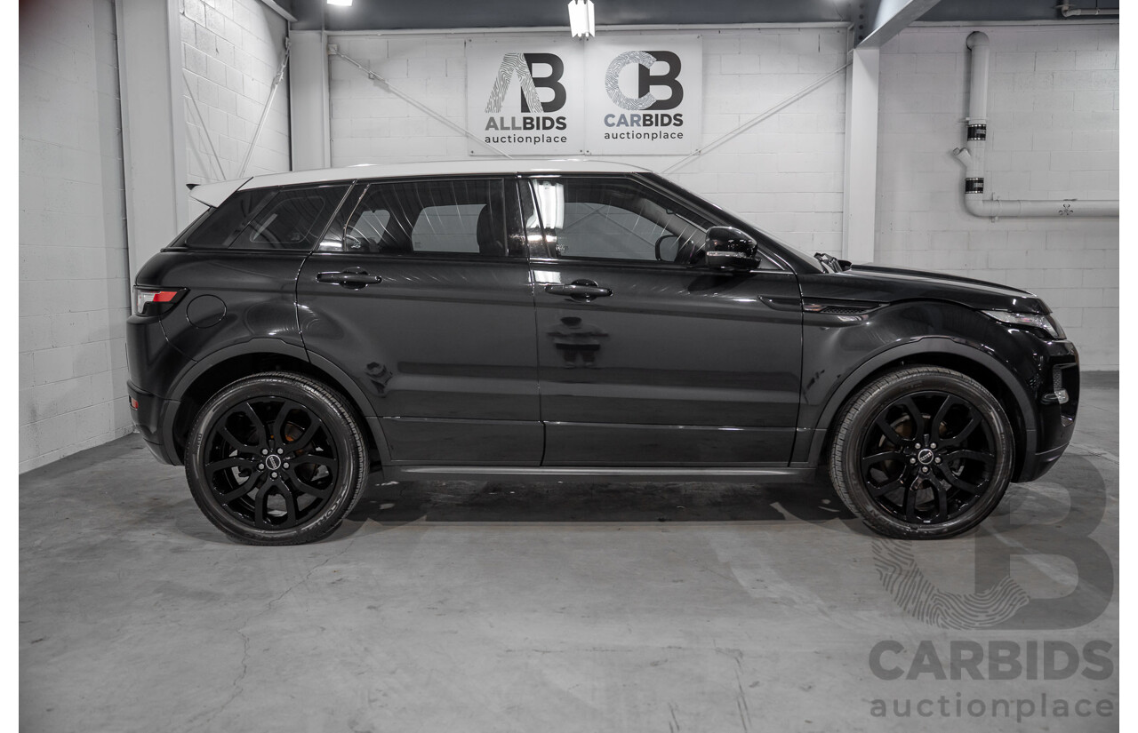 12/2011 Range Rover Evoque TD4 Dynamic LV 5d Wagon Sumatra Black Metallic/Fuji White Roof Turbo Diesel 2.2L