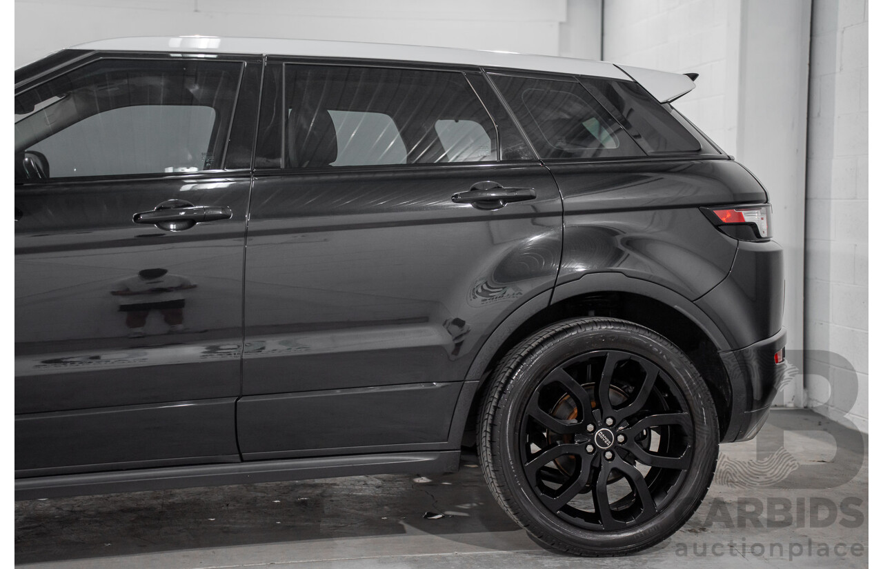 12/2011 Range Rover Evoque TD4 Dynamic LV 5d Wagon Sumatra Black Metallic/Fuji White Roof Turbo Diesel 2.2L
