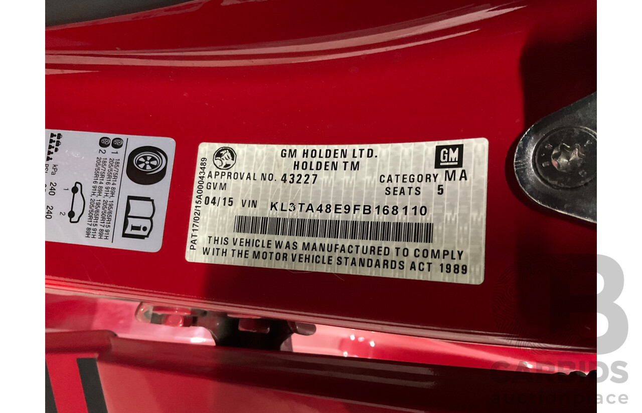 4/2015 Holden Barina X TM MY15 5d Hatchback Blaze Red 1.6L