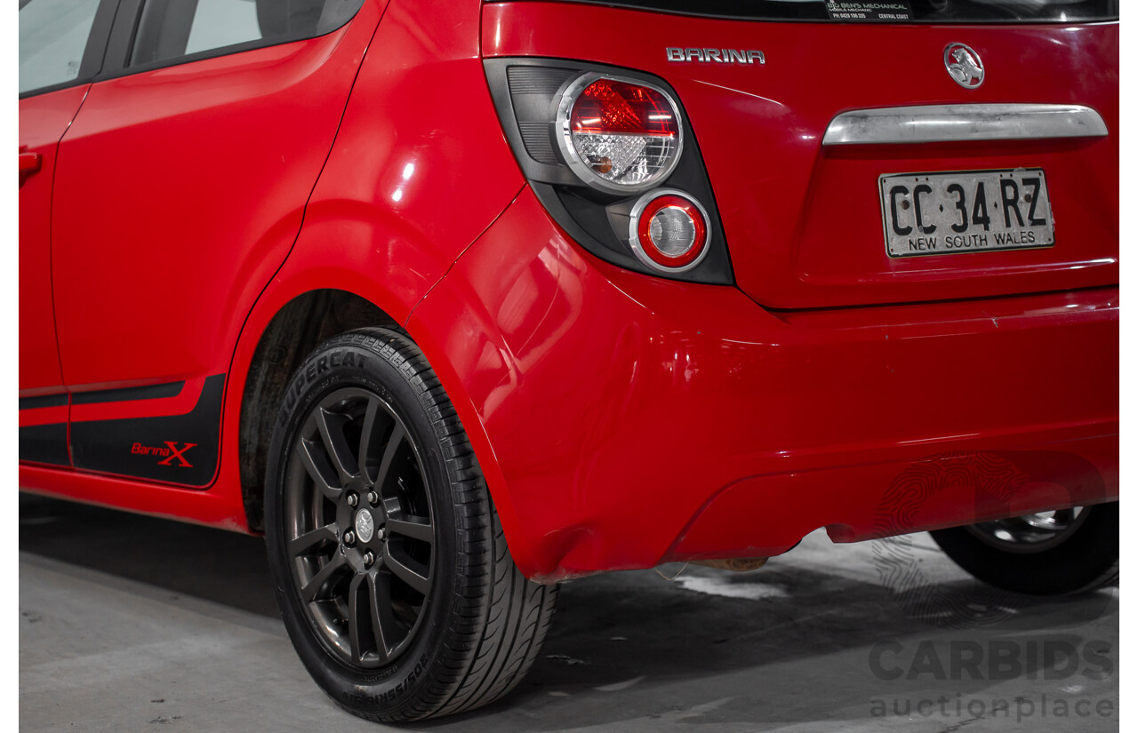 4/2015 Holden Barina X TM MY15 5d Hatchback Blaze Red 1.6L