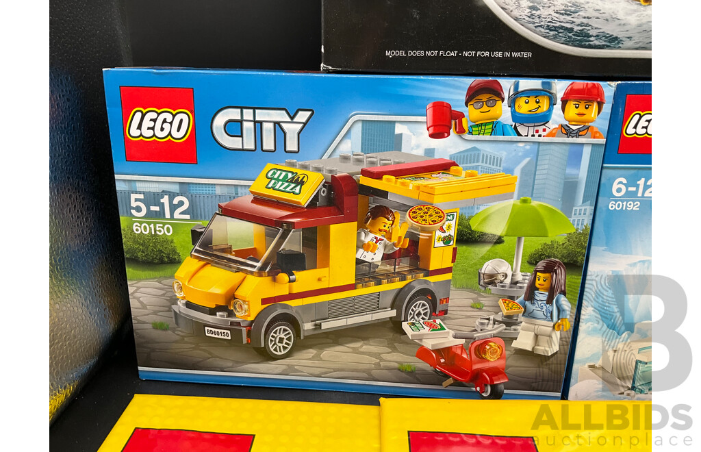 LEGO TECHNIC Racing Yacht 42074, CITY 60150 and 60192, MARVEL 76101, 2x LEGO Gray Baseplate 10701 - New Sealed in Box - Lot of 6