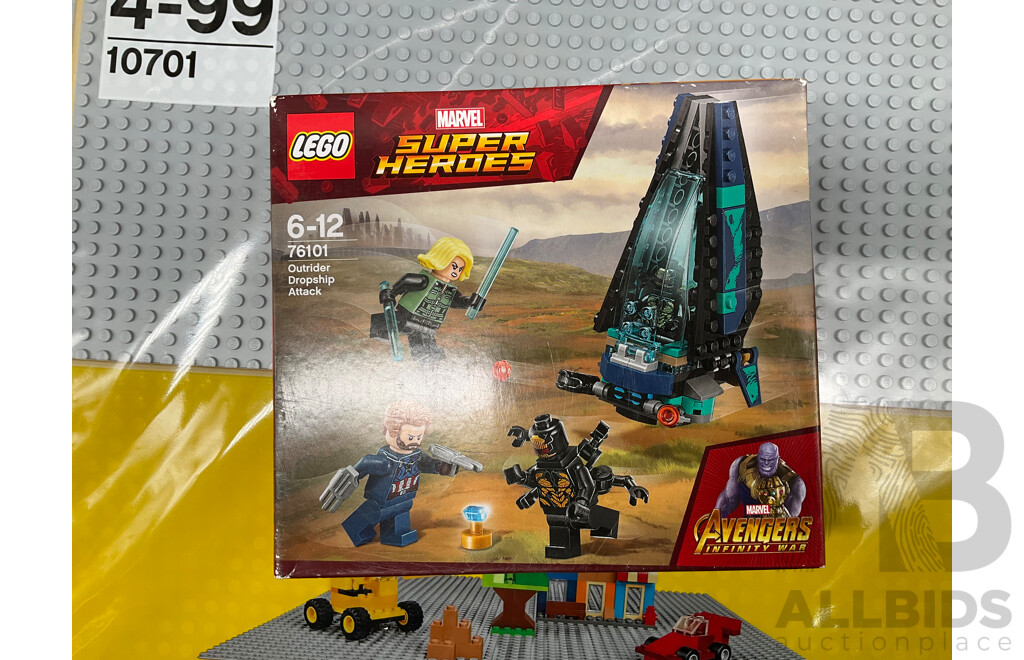 LEGO TECHNIC Racing Yacht 42074, CITY 60150 and 60192, MARVEL 76101, 2x LEGO Gray Baseplate 10701 - New Sealed in Box - Lot of 6