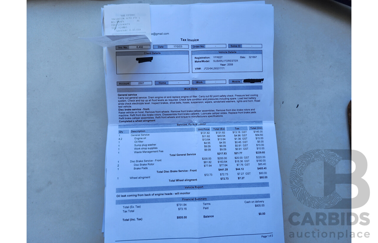 12/2008 Subaru Forester XS MY09 4d Wagon Silver 2.5L