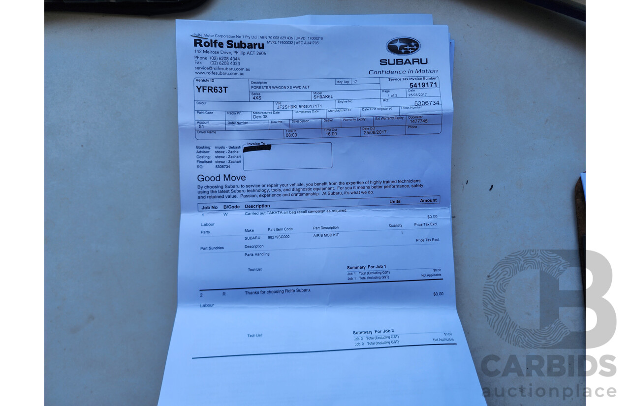 12/2008 Subaru Forester XS MY09 4d Wagon Silver 2.5L