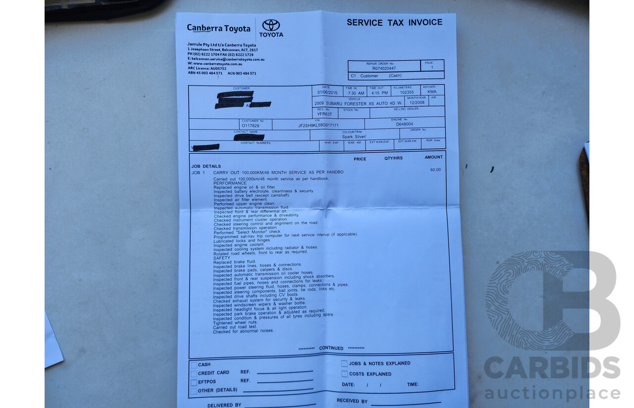 12/2008 Subaru Forester XS MY09 4d Wagon Silver 2.5L