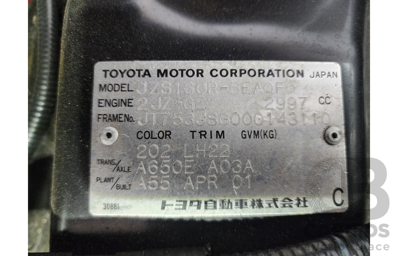 4/2001 Lexus Gs300  JZS160R 4d Saloon Black 3.0L