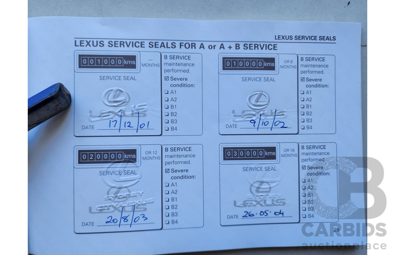 4/2001 Lexus Gs300  JZS160R 4d Saloon Black 3.0L