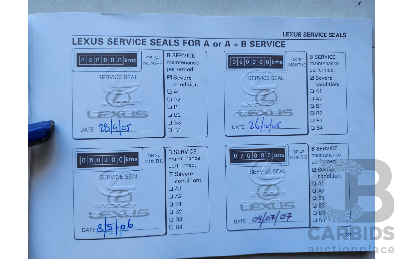 4/2001 Lexus Gs300  JZS160R 4d Saloon Black 3.0L