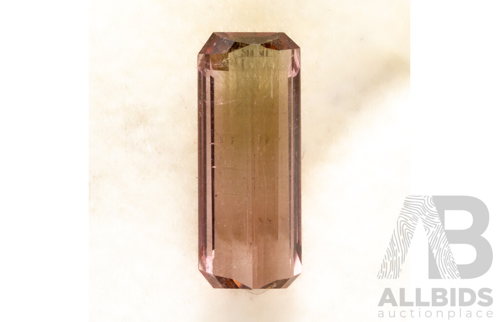 Watermelon Tourmaline, Elongated Emerald Cut Gemstone, 1.70ct
