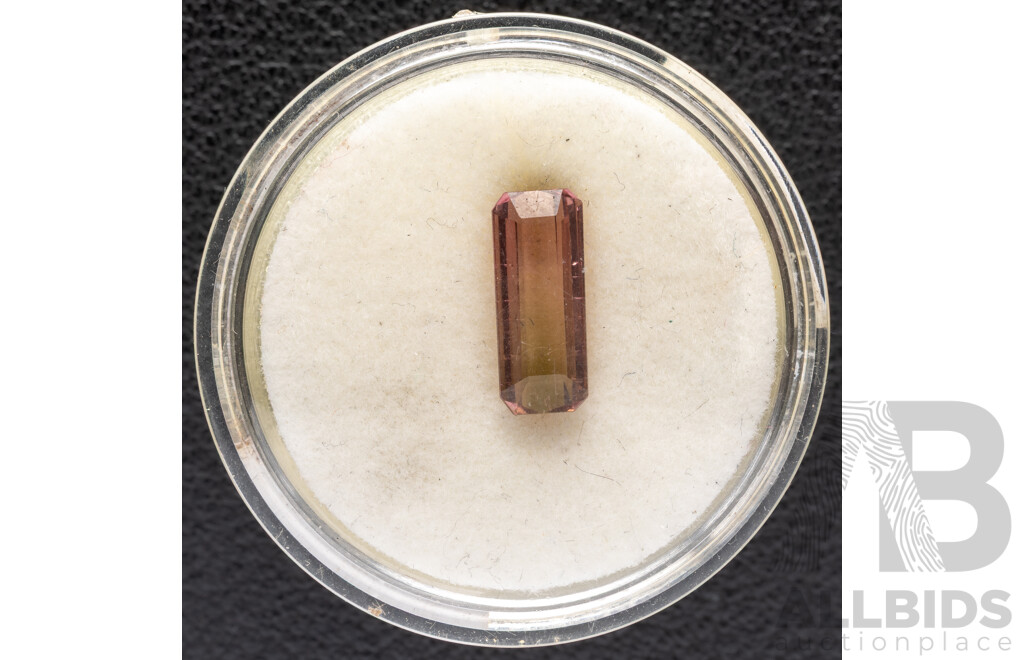 Watermelon Tourmaline, Elongated Emerald Cut Gemstone, 1.70ct
