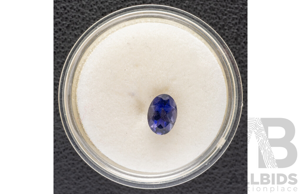 Iolite, Deep Violet Oval Cut Gemstone, 0.70ct