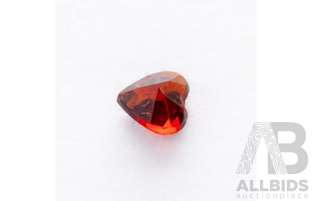 Rhodolite Garnet, Deep Red Heart Shaped Gemstone, 0.25ct