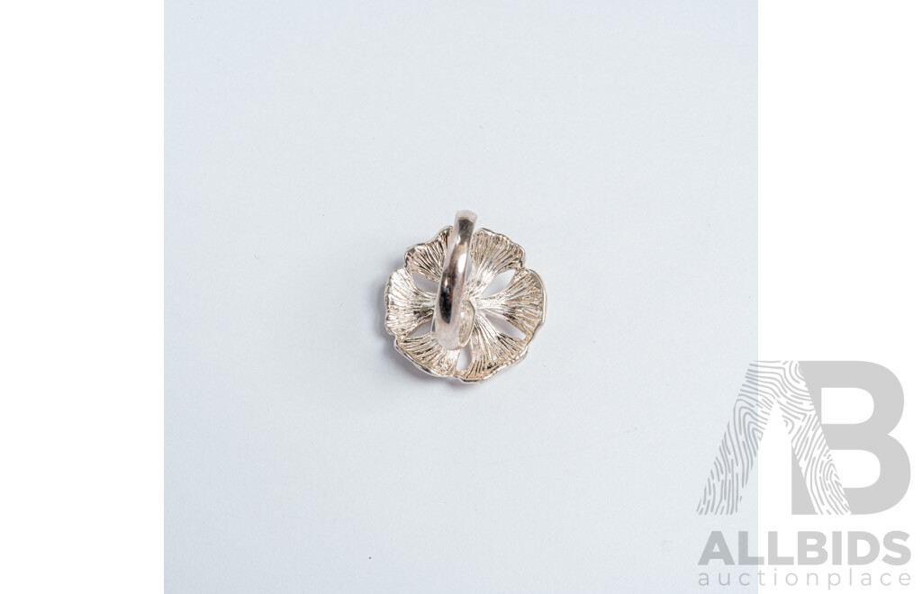 NEW - Sterling Silver Hibiscus Flower Ring, Mexican, Adjustable - Size S, 8.25 Grams