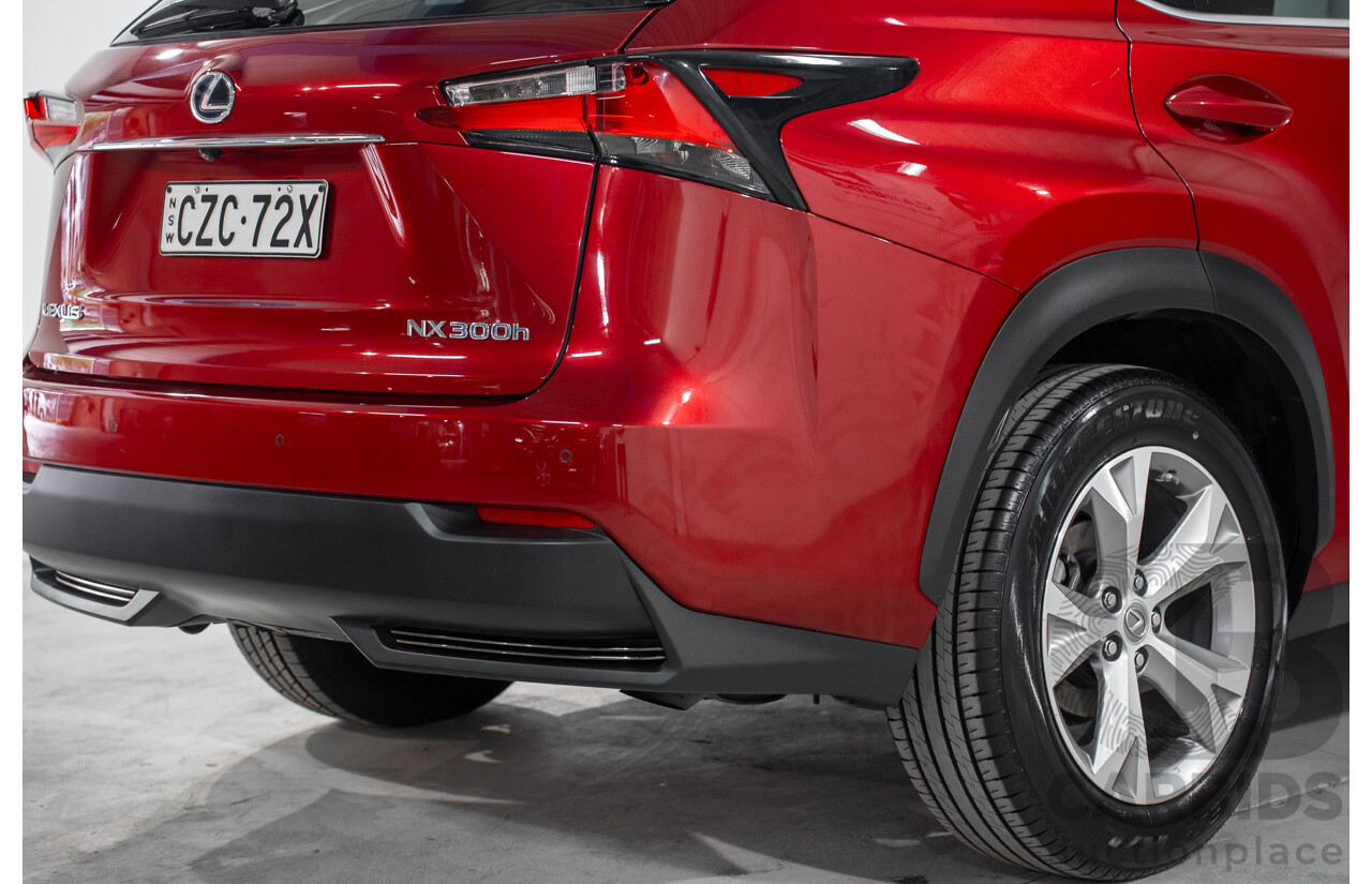 5/2015 Lexus Nx300h Sports Luxury Hybrid (AWD) AYZ15R 4d Wagon Vermillion Red Metallic 2.5L - Hybrid