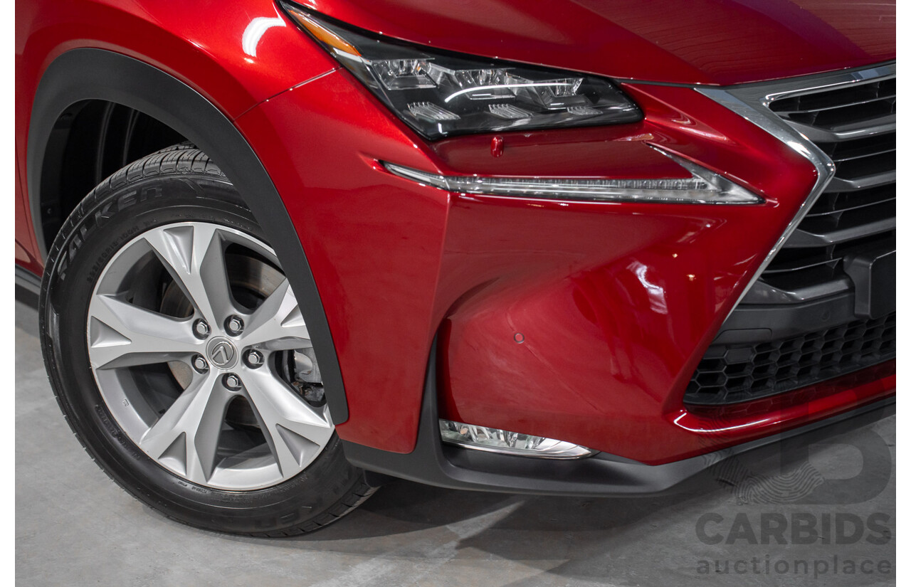 5/2015 Lexus Nx300h Sports Luxury Hybrid (AWD) AYZ15R 4d Wagon Vermillion Red Metallic 2.5L - Hybrid