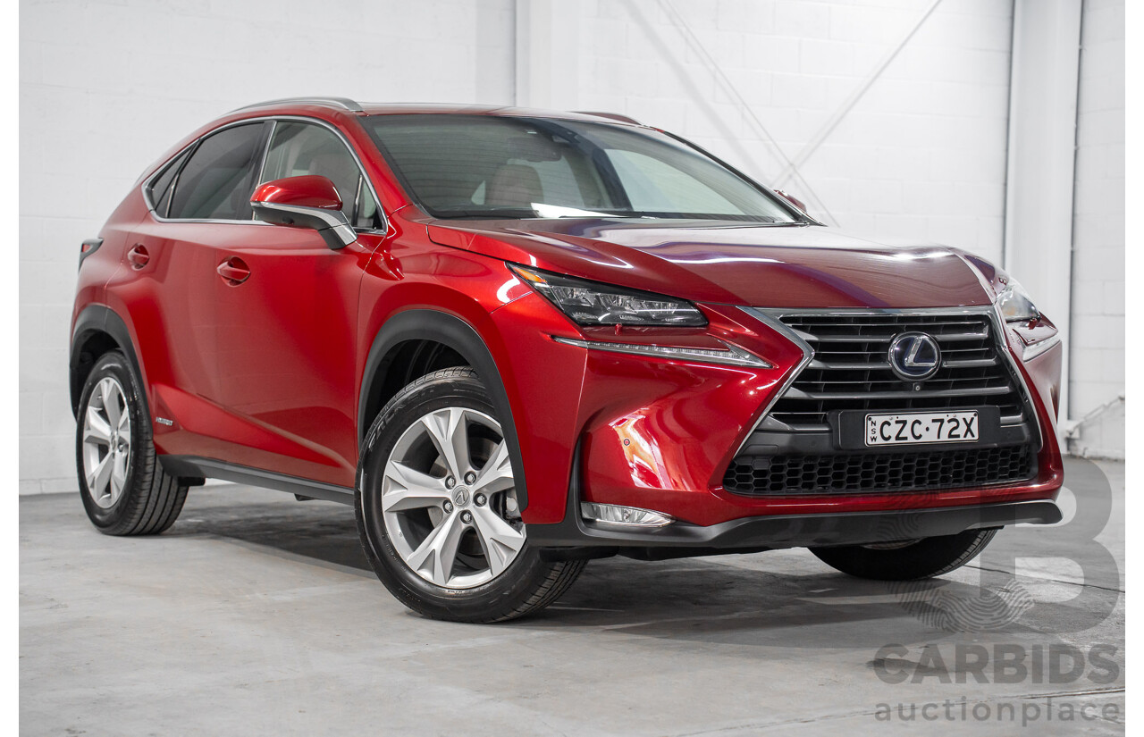 5/2015 Lexus Nx300h Sports Luxury Hybrid (AWD) AYZ15R 4d Wagon Vermillion Red Metallic 2.5L - Hybrid
