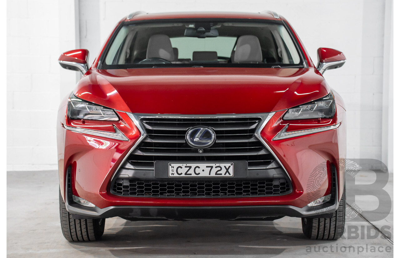 5/2015 Lexus Nx300h Sports Luxury Hybrid (AWD) AYZ15R 4d Wagon Vermillion Red Metallic 2.5L - Hybrid