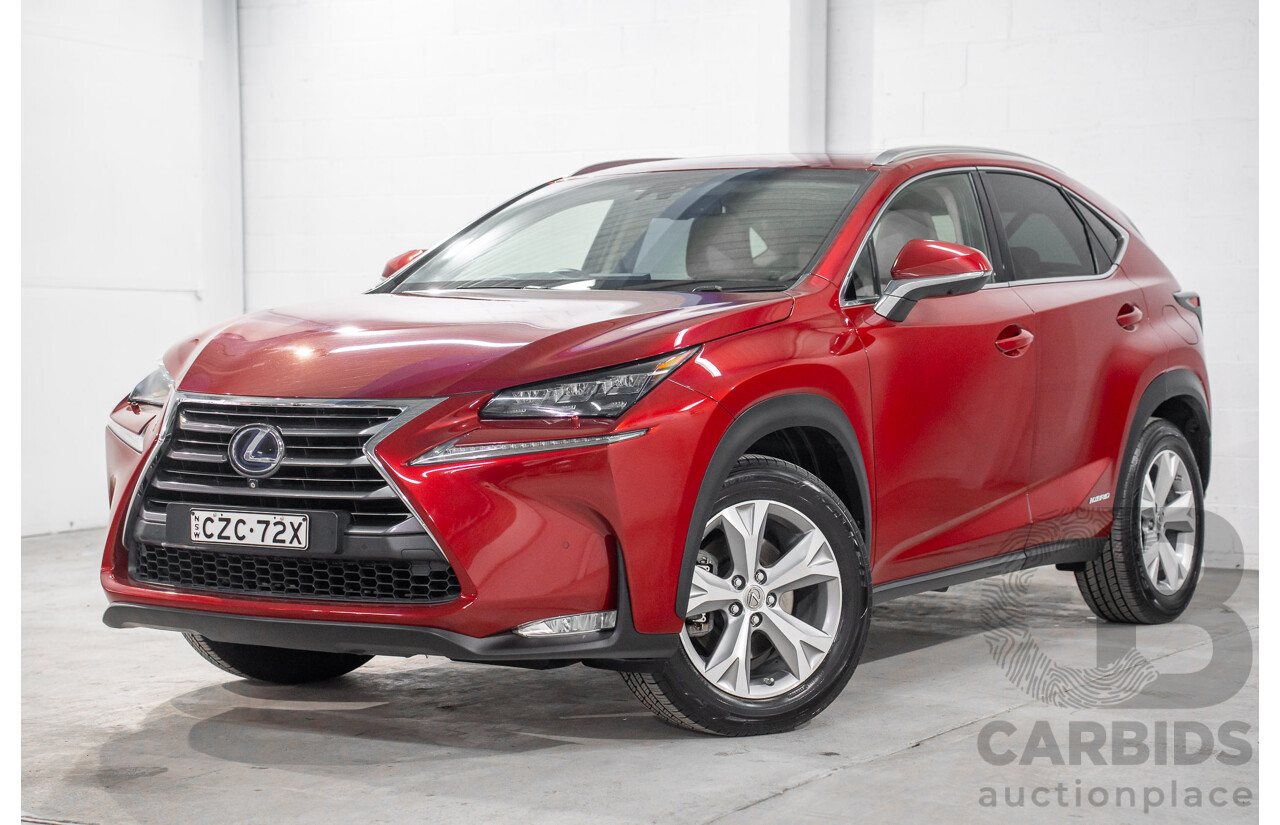 5/2015 Lexus Nx300h Sports Luxury Hybrid (AWD) AYZ15R 4d Wagon Vermillion Red Metallic 2.5L - Hybrid