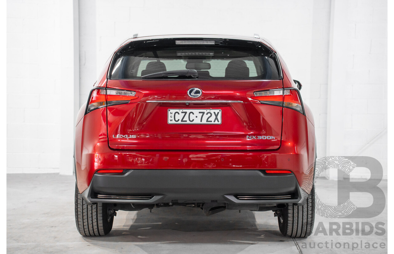 5/2015 Lexus Nx300h Sports Luxury Hybrid (AWD) AYZ15R 4d Wagon Vermillion Red Metallic 2.5L - Hybrid