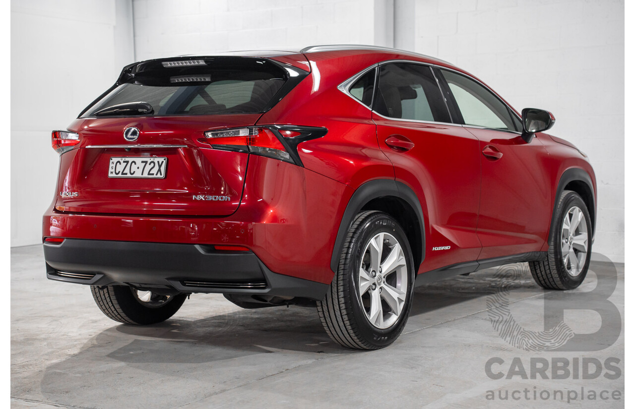 5/2015 Lexus Nx300h Sports Luxury Hybrid (AWD) AYZ15R 4d Wagon Vermillion Red Metallic 2.5L - Hybrid