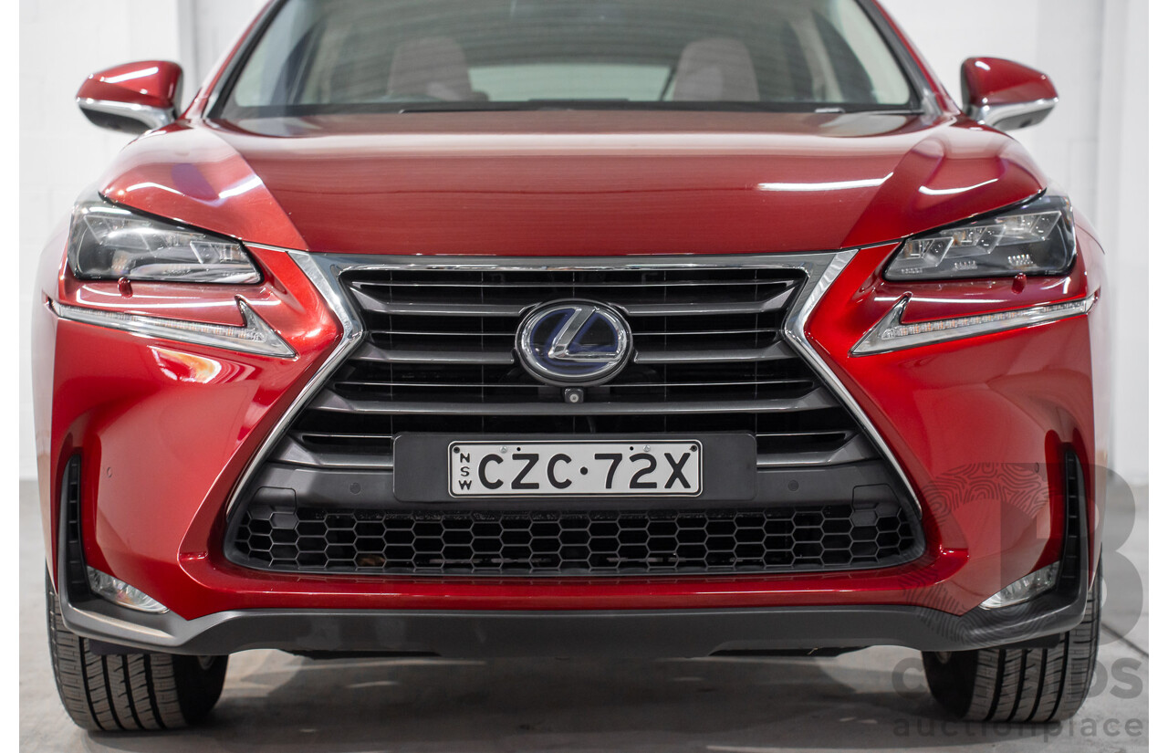5/2015 Lexus Nx300h Sports Luxury Hybrid (AWD) AYZ15R 4d Wagon Vermillion Red Metallic 2.5L - Hybrid