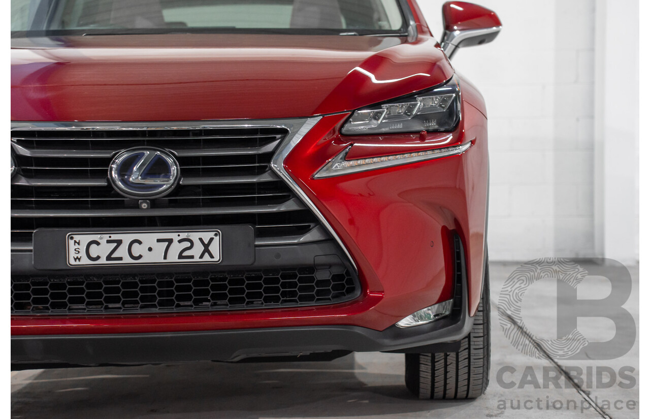 5/2015 Lexus Nx300h Sports Luxury Hybrid (AWD) AYZ15R 4d Wagon Vermillion Red Metallic 2.5L - Hybrid