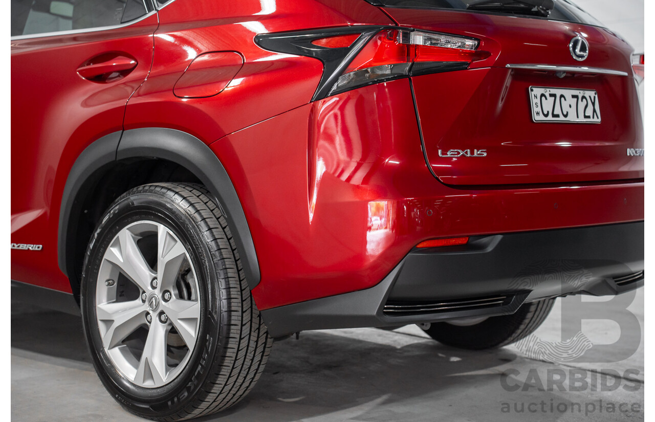 5/2015 Lexus Nx300h Sports Luxury Hybrid (AWD) AYZ15R 4d Wagon Vermillion Red Metallic 2.5L - Hybrid