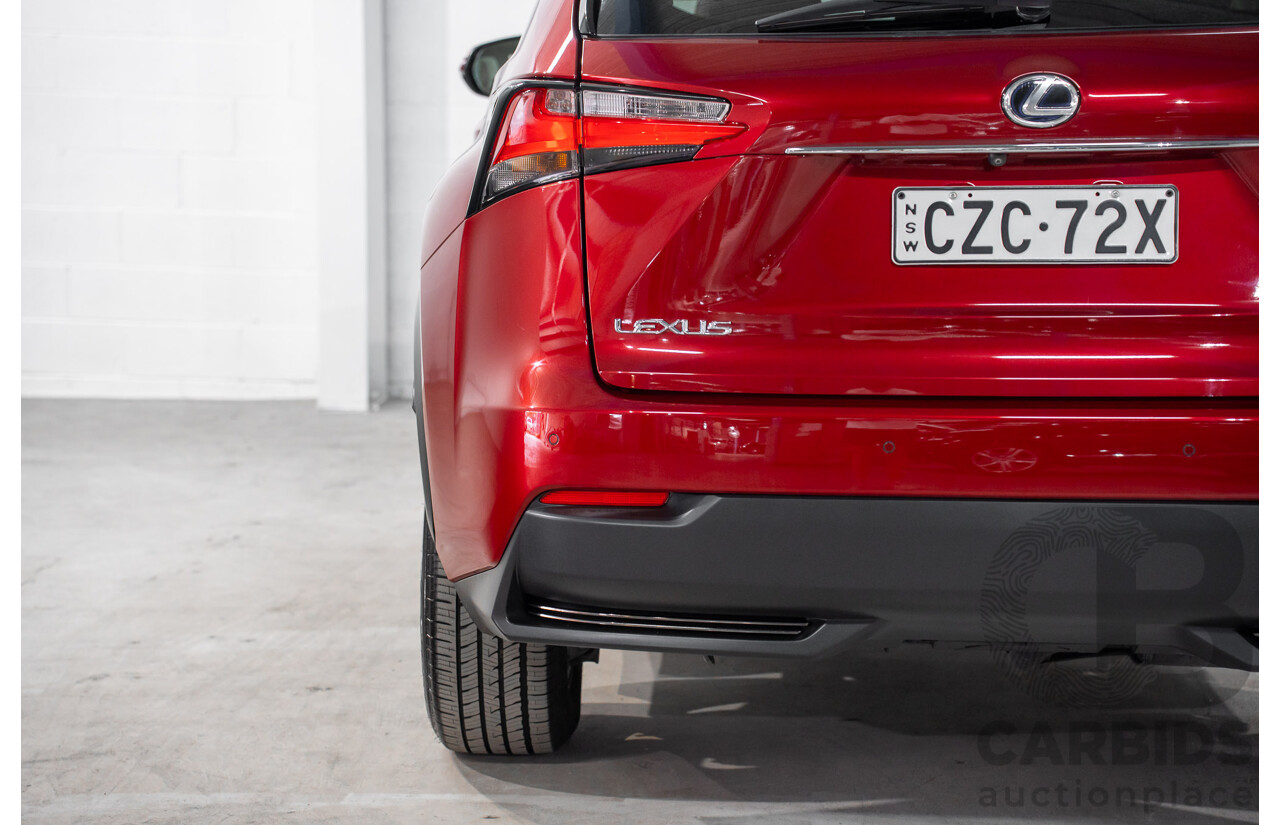 5/2015 Lexus Nx300h Sports Luxury Hybrid (AWD) AYZ15R 4d Wagon Vermillion Red Metallic 2.5L - Hybrid