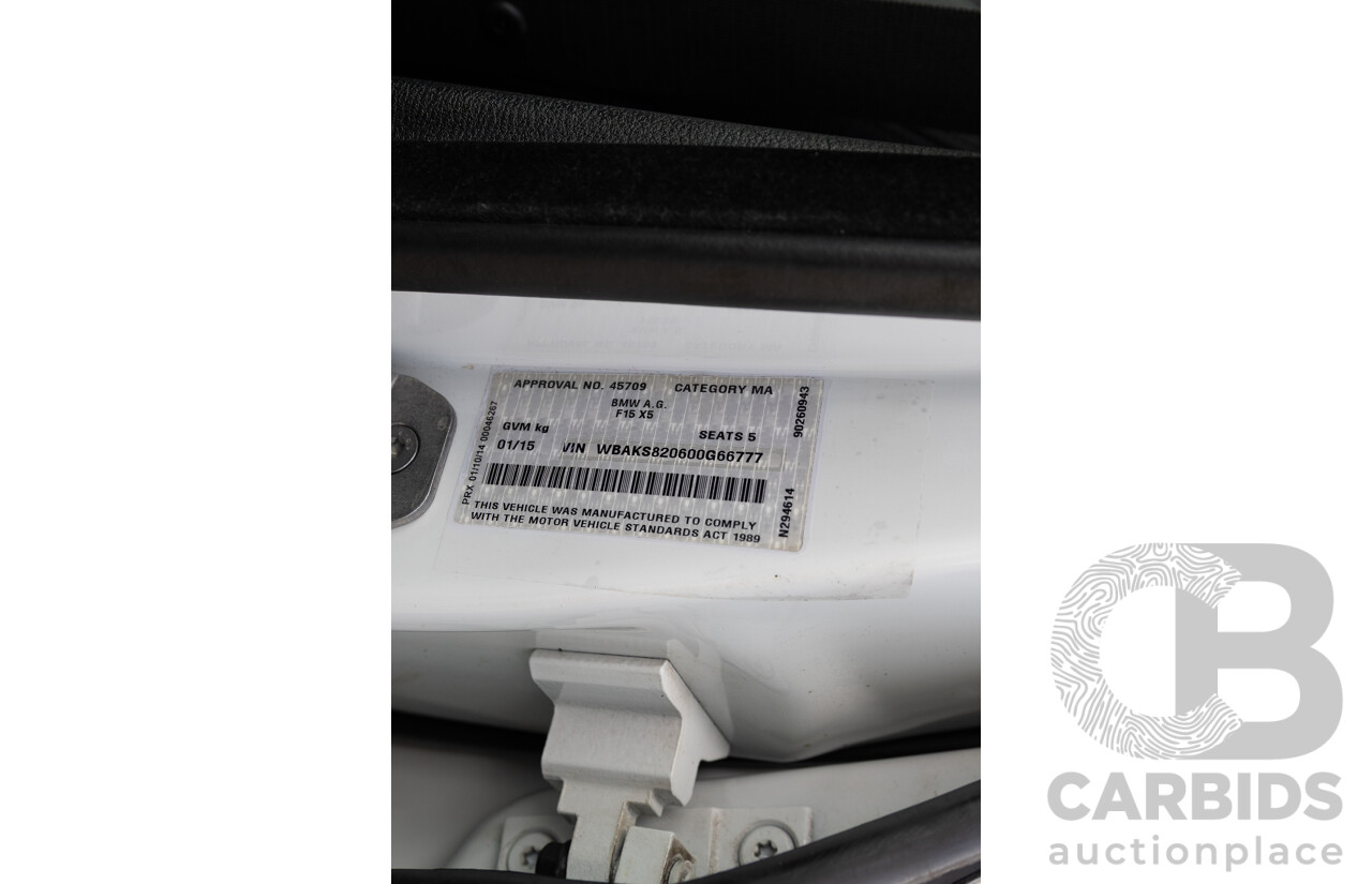 1/2015 BMW X5 M50d F15 (AWD) MY15 4d Wagon Alpine White Triple Turbo Diesel 3.0L