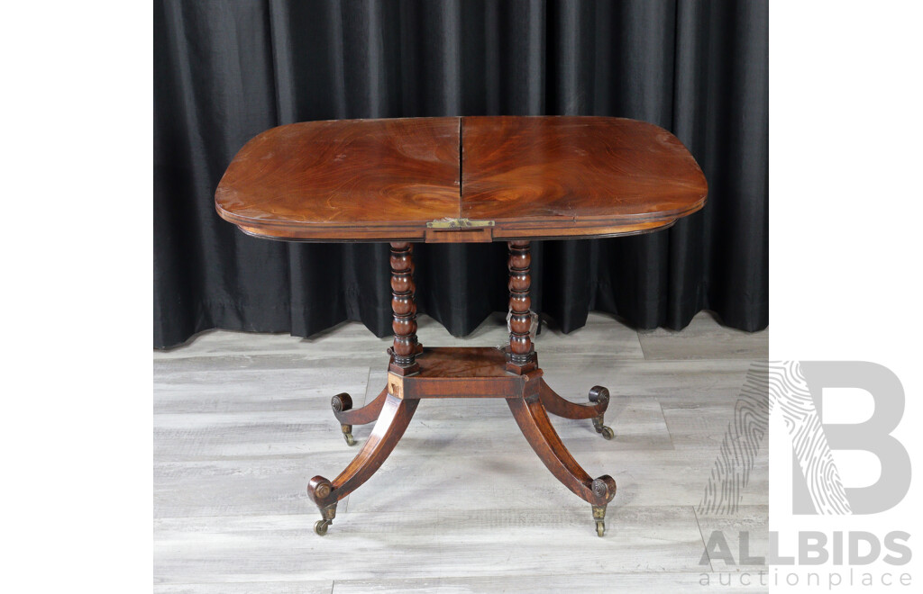 Victorian Rosewood Fold Over Card Table