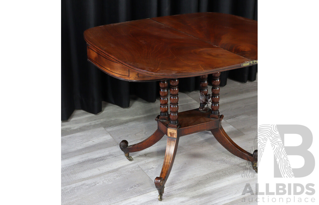 Victorian Rosewood Fold Over Card Table