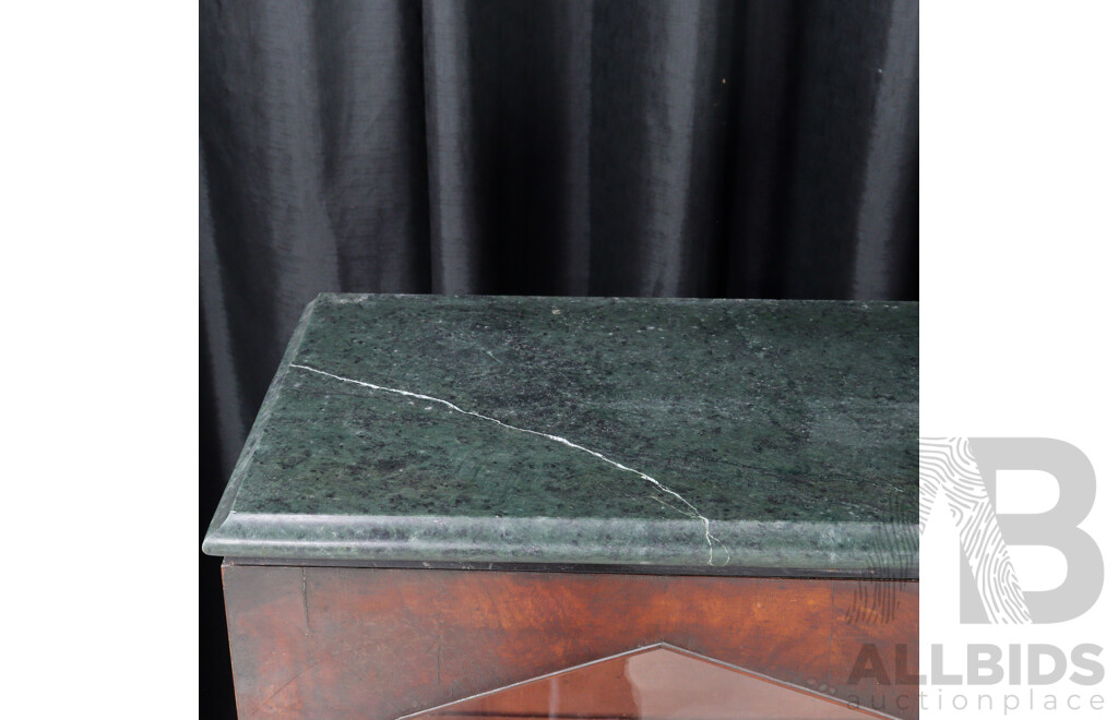 Georgian Mahogany Dwarf Bookcase with Marble Top