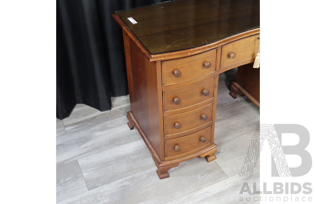 Reproduction Mahogany Twin Pedestal Ladies Desk