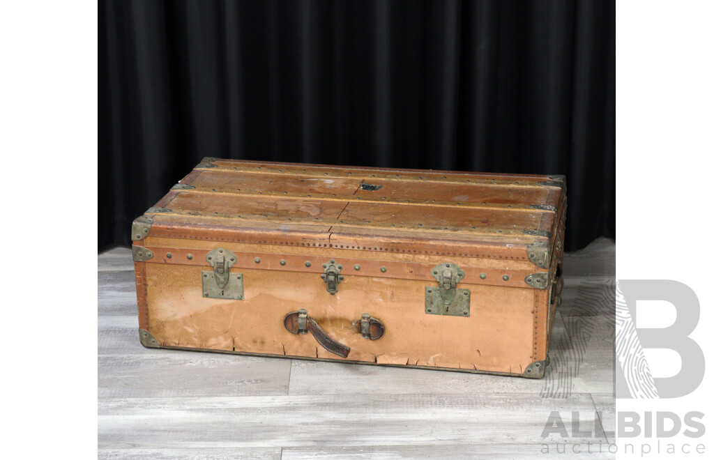 Vintage Leather Travel Trunk
