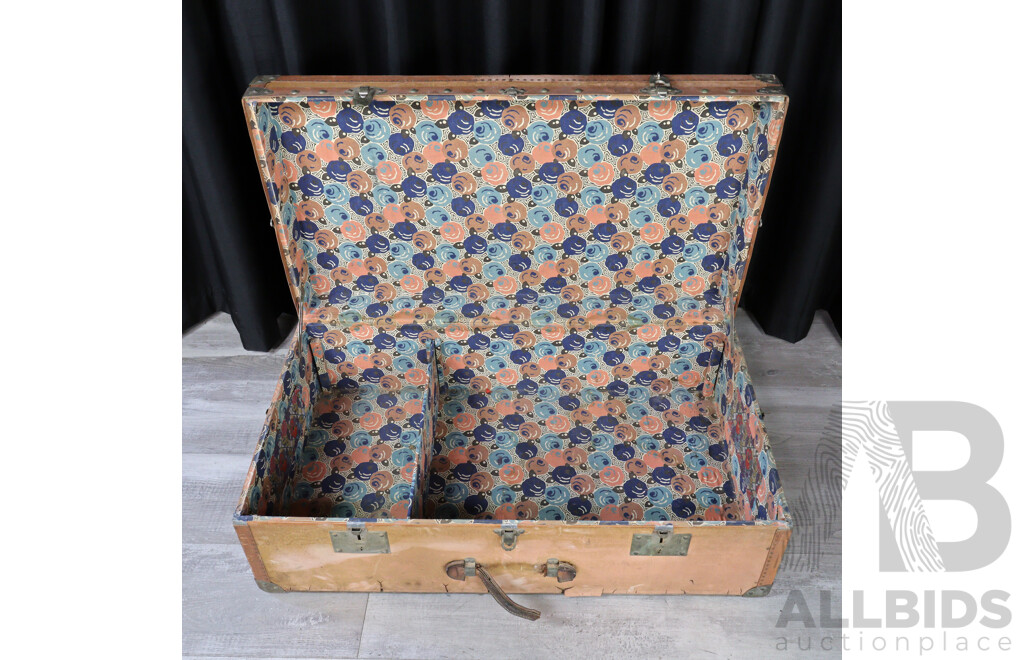 Vintage Leather Travel Trunk