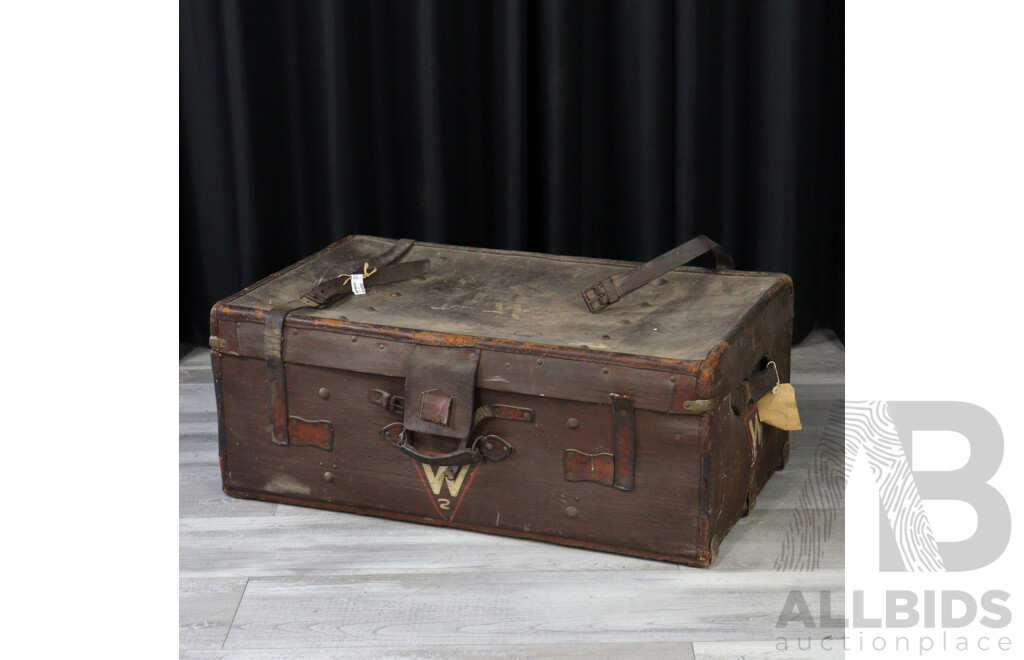 Vintage Leather Travel Trunk