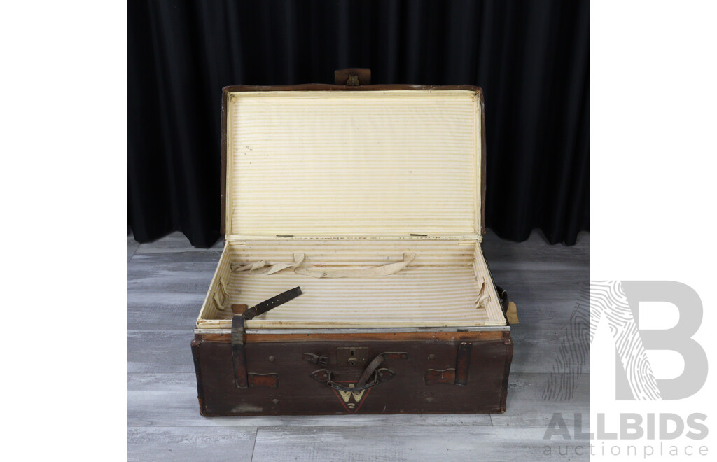 Vintage Leather Travel Trunk